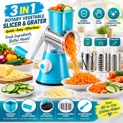 Rotary vegetable shredder in - vegetable,