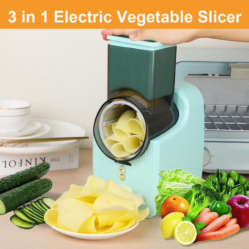 Green electric salad slicer - electric,